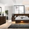 Jessica 5-piece Eastern King LED Bedroom Set Cappuccino