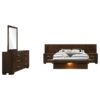 Jessica 5-piece Eastern King LED Bedroom Set Cappuccino