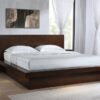 Jessica Wood Eastern King LED Panel Bed Cappuccino