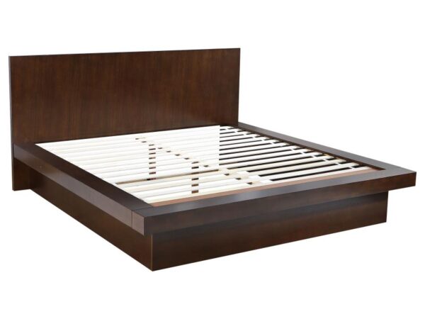 Jessica Wood Eastern King LED Panel Bed Cappuccino