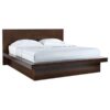 Jessica Wood Eastern King LED Panel Bed Cappuccino