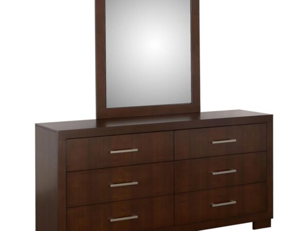 Jessica 6-drawer Dresser with Mirror Cappuccino