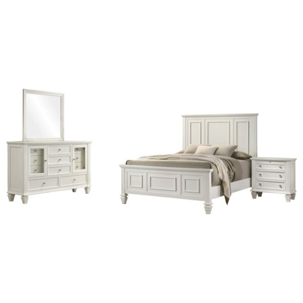 Sandy Beach 4-piece Eastern King Bedroom Set Cream White