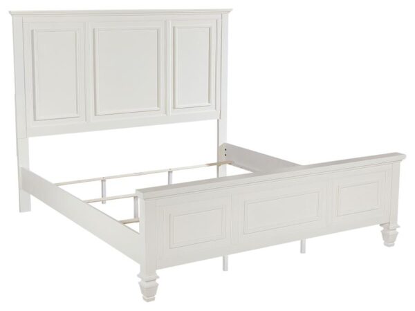 Sandy Beach 63-inch Eastern King Wood Panel Bed Cream White