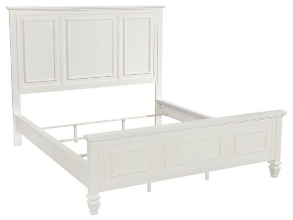 Sandy Beach 63-inch California King Panel Bed Cream White