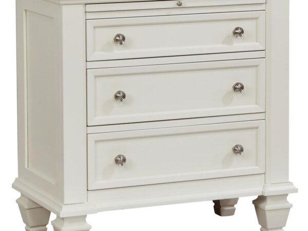 Sandy Beach 3-drawer Nightstand Cream White