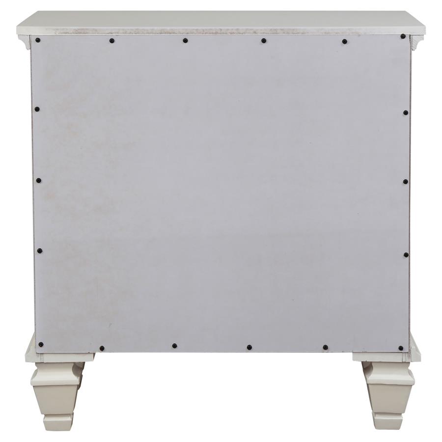 Sandy Beach 3-drawer Nightstand Cream White