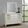 Sandy Beach 11-drawer Dresser with Mirror Cream White
