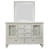 Sandy Beach 11-drawer Dresser with Mirror Cream White