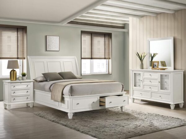 Sandy Beach 4-piece Eastern King Bedroom Set Cream White