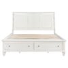Sandy Beach Wood Eastern King Storage Panel Bed Cream White