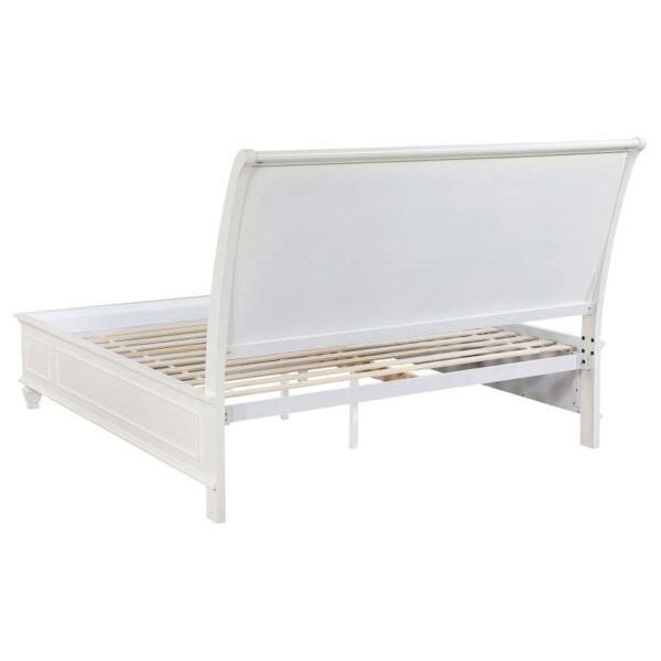 Sandy Beach Wood Eastern King Storage Panel Bed Cream White