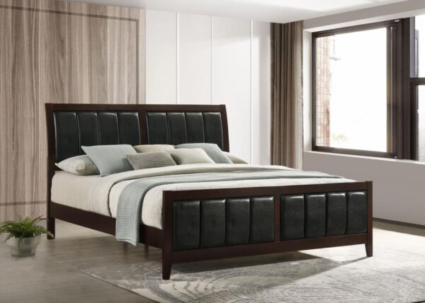 Carlton Wood Eastern King Panel Bed Cappuccino