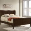Louis Philippe Wood Full Sleigh Bed Cappuccino