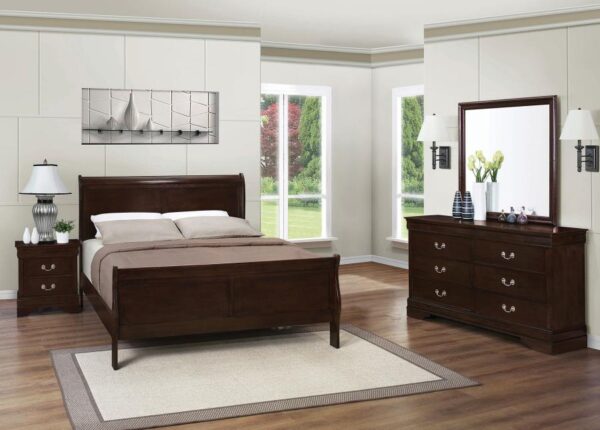 Louis Philippe 4-piece Eastern King Bedroom Set Cappuccino