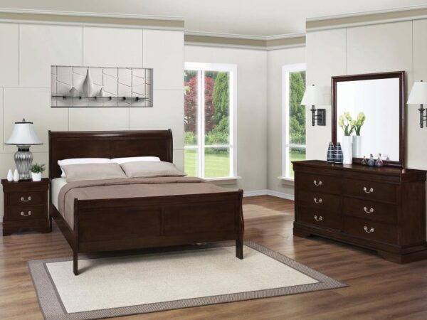 Louis Philippe 4-piece Eastern King Bedroom Set Cappuccino