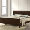 Louis Philippe Wood Eastern King Sleigh Bed Cappuccino