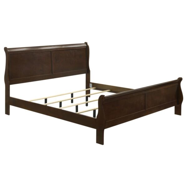 Louis Philippe Wood Eastern King Sleigh Bed Cappuccino