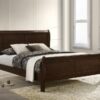Louis Philippe Wood Queen Sleigh Bed Cappuccino