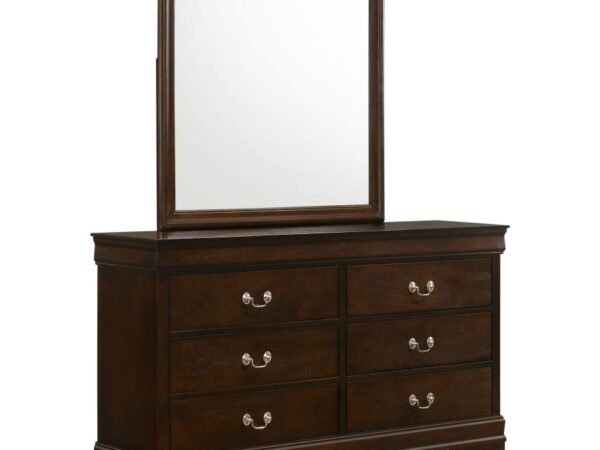 Louis Philippe 6-drawer Dresser with Mirror Cappuccino