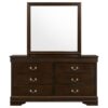 Louis Philippe 6-drawer Dresser with Mirror Cappuccino