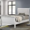 Louis Philippe 47-inch Twin Sleigh Panel Bed White