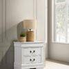 Louis Philippe 2-drawer Nightstand Bedside Table White