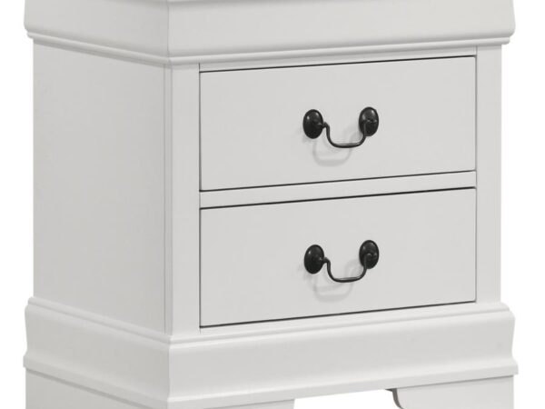 Louis Philippe 2-drawer Nightstand Bedside Table White