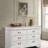 Louis Philippe 6-drawer Dresser White