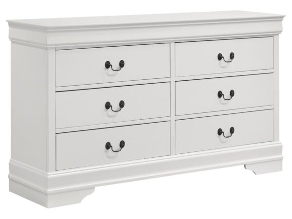 Louis Philippe 6-drawer Dresser White