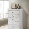 Louis Philippe 5-drawer Bedroom Chest White