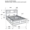 Briana Wood California King Storage Bookcase Bed Black