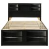 Briana Wood Queen Storage Bookcase Bed Black