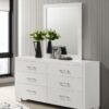 Jessica 6-drawer Dresser with Mirror Snow White