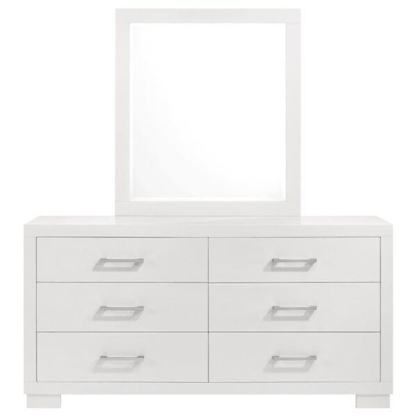 Jessica 6-drawer Dresser with Mirror Snow White