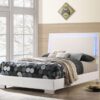 Felicity Wood Full LED Panel Bed White High Gloss