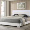 Felicity Wood Eastern King LED Panel Bed White High Gloss