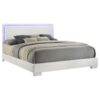 Felicity Wood Eastern King LED Panel Bed White High Gloss