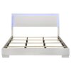 Felicity Wood Eastern King LED Panel Bed White High Gloss