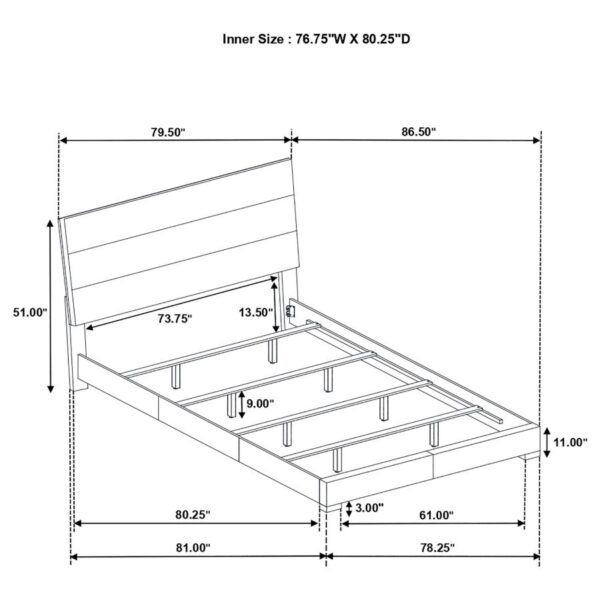 Felicity 5-piece Eastern King Bedroom Set White High Gloss