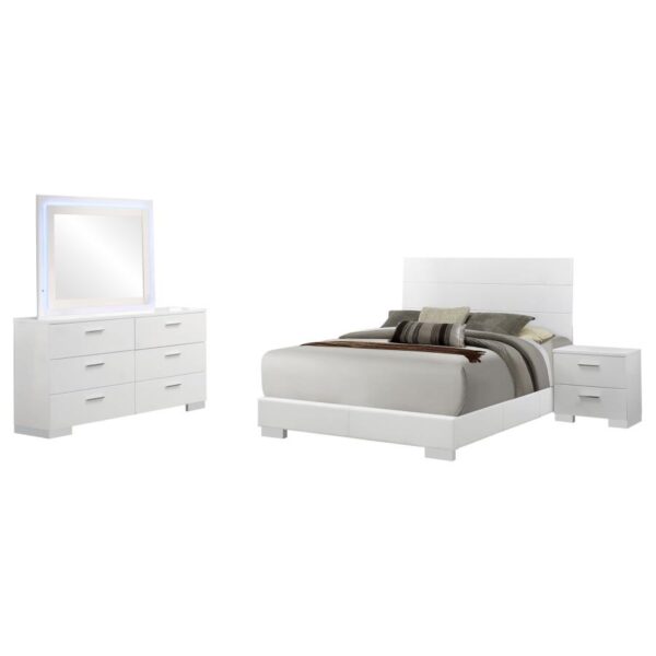 Felicity 4-piece California King Bedroom Set White Gloss