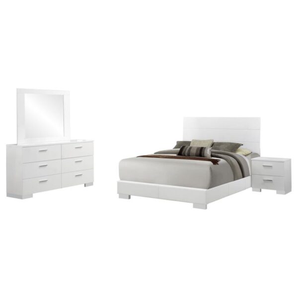 Felicity 4-piece California King Bedroom Set White Gloss