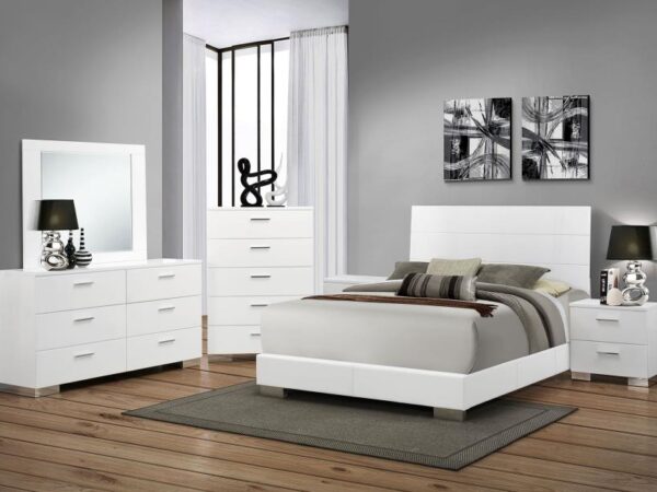 Felicity 6-piece California King Bedroom Set White Gloss