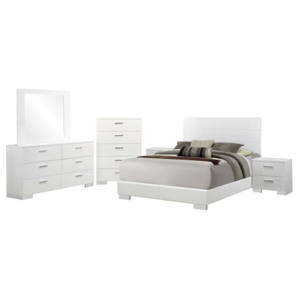 Felicity 6-piece California King Bedroom Set White Gloss