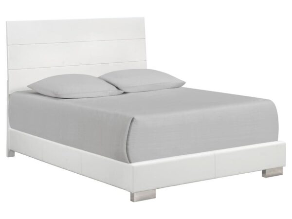 Felicity Wood Queen Panel Bed White High Gloss