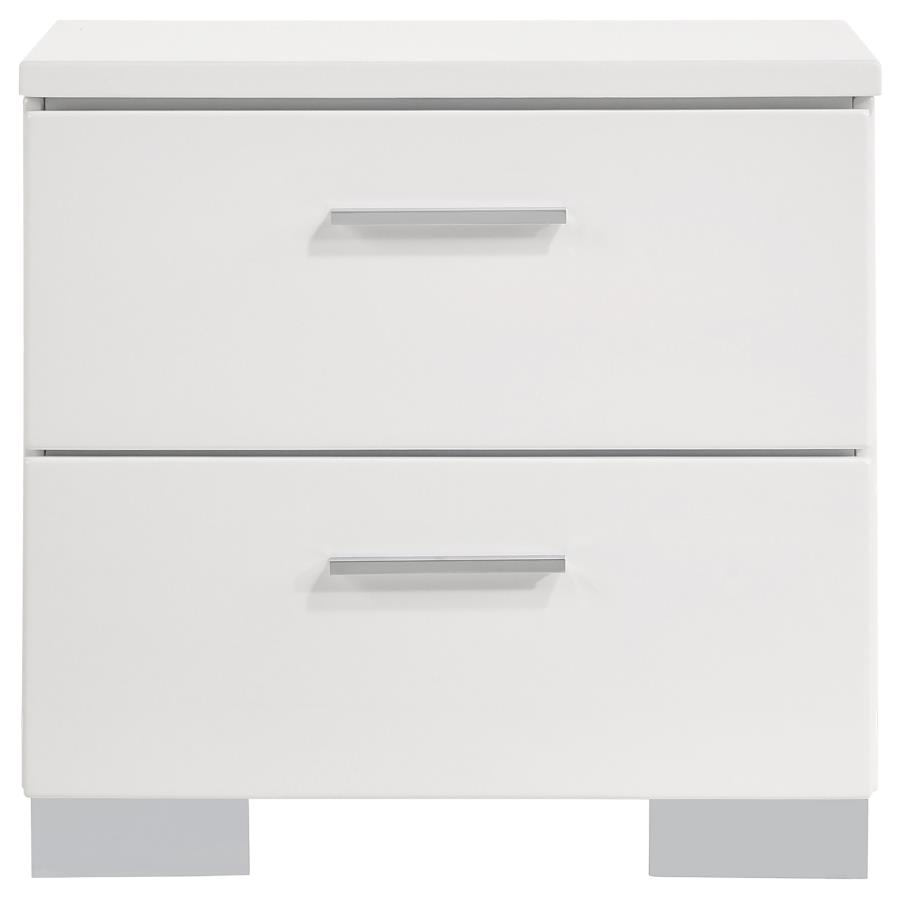 Felicity 2-drawer Nightstand White High Gloss