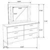 Felicity 6-drawer Dresser with LED Mirror White High Gloss
