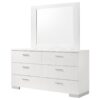 Felicity 6-drawer Wood Dresser with Mirror White High Gloss