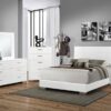 Felicity 6-drawer Wood Dresser with Mirror White High Gloss