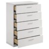 Felicity 5-drawer Bedroom Chest White High Gloss